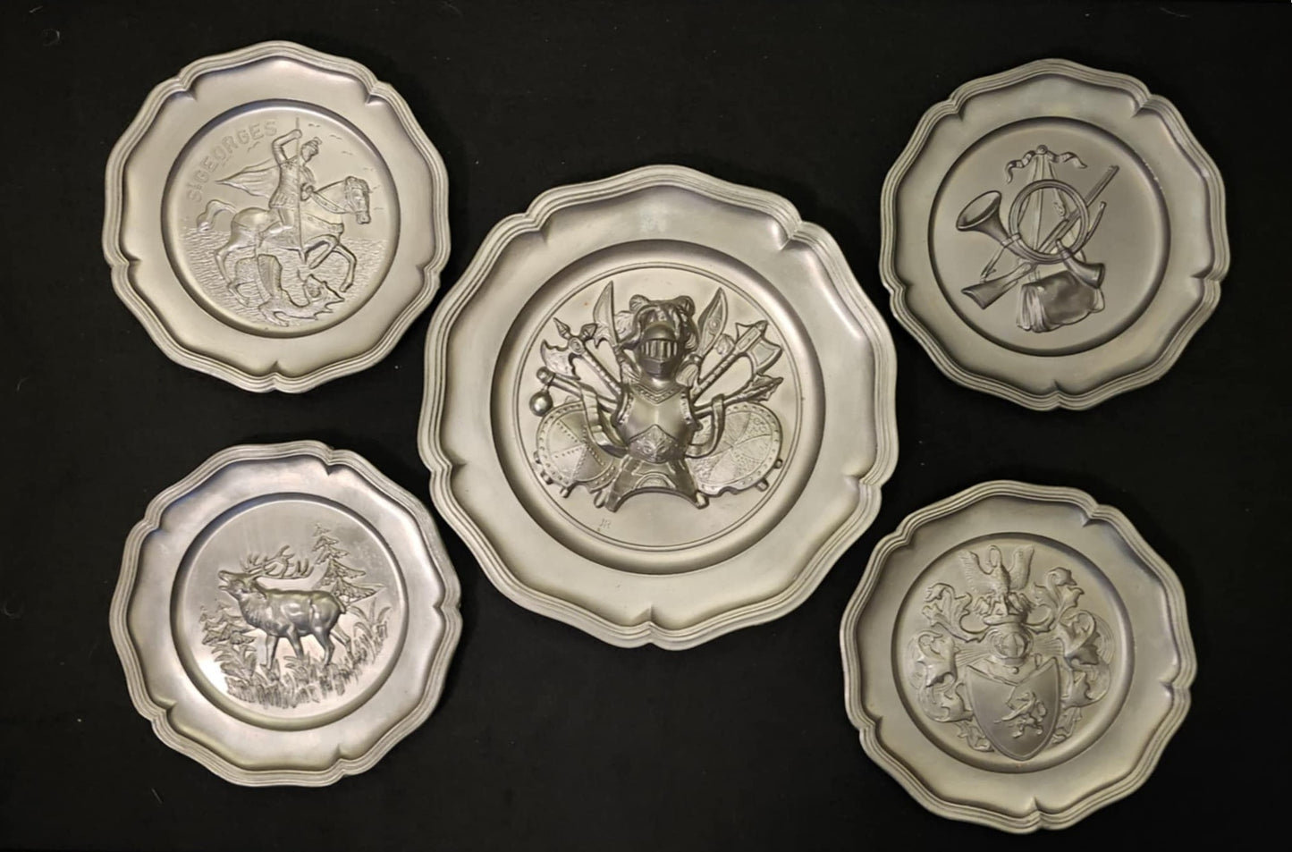 GERMAN PEWTER PLATES