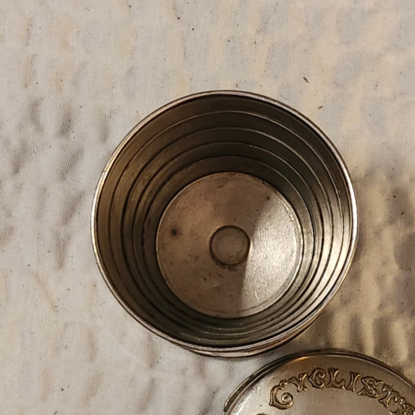 Vintage Collapsing Bicyclist Cup