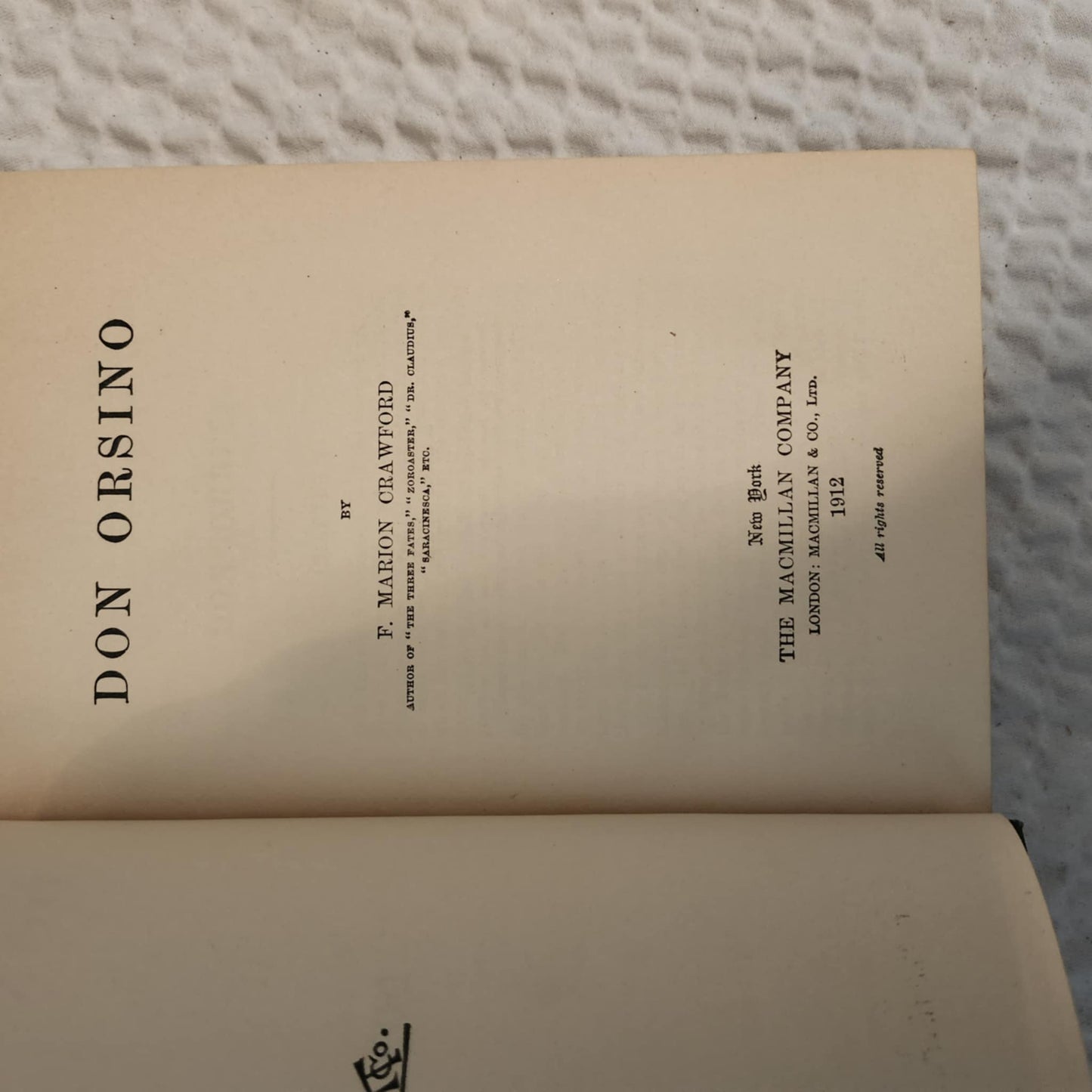 F MARION CRAWFORD book set