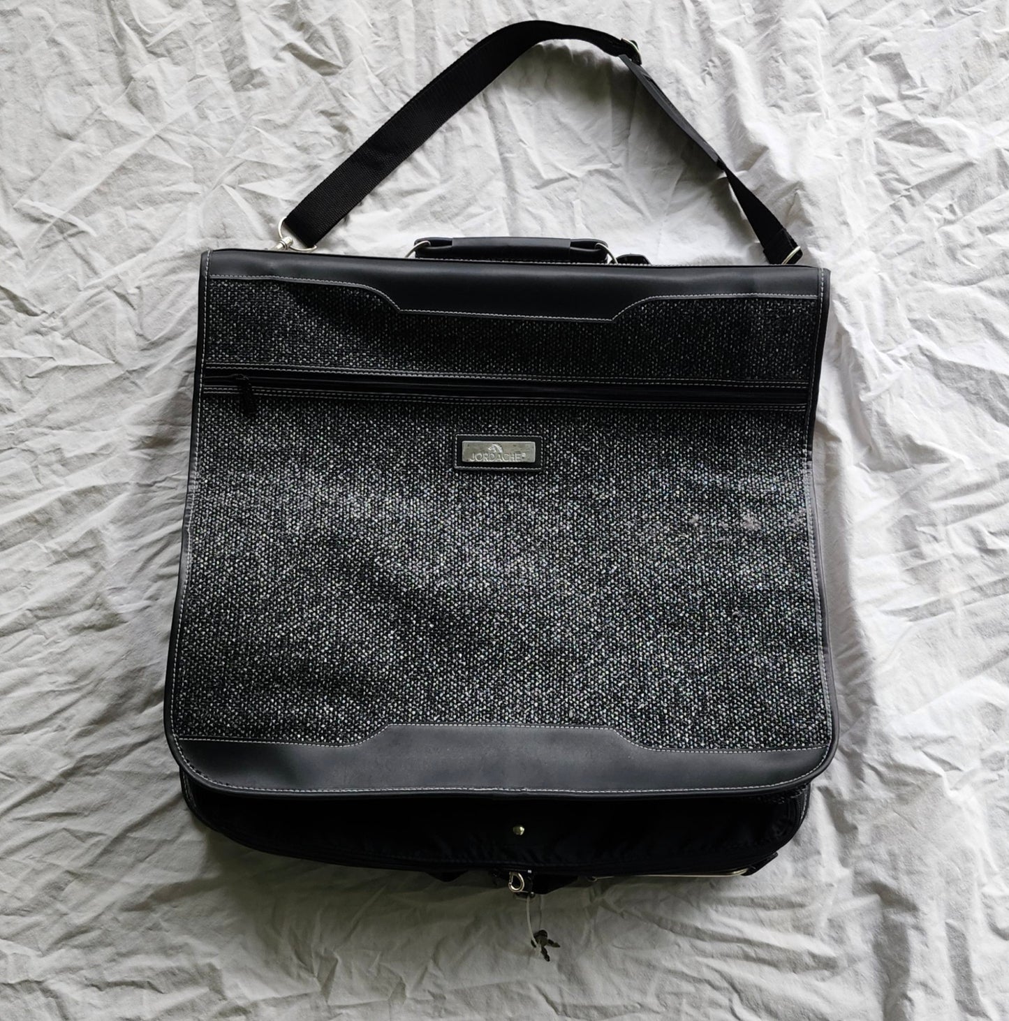 VINTAGE Jordache Leather & Tweed Travel Luggage set