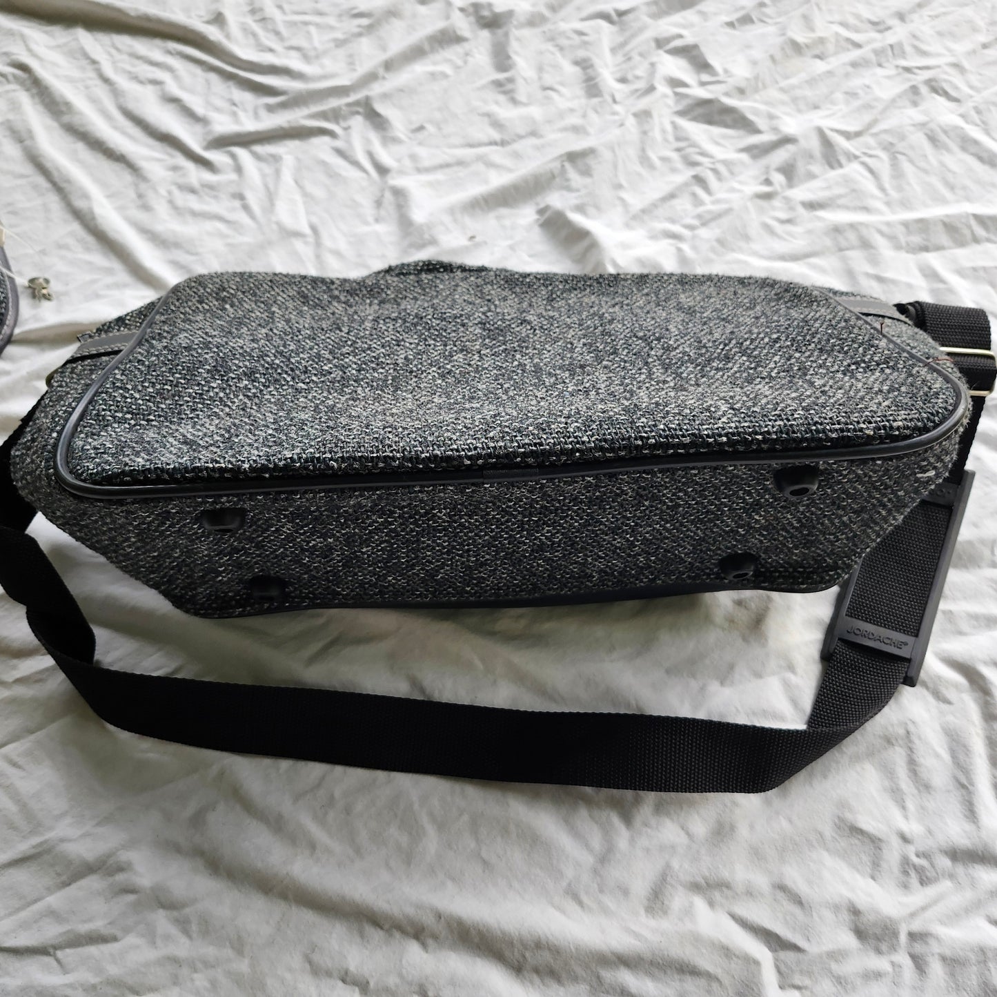 VINTAGE Jordache Leather & Tweed Travel Luggage set