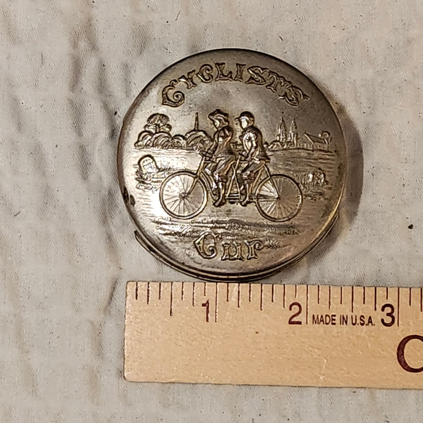 Vintage Collapsing Bicyclist Cup